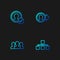 Set line Hierarchy organogram chart, Users group, Create account screen and . Gradient color icons. Vector