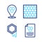 Set line Honeycomb, and bee location icon. Vector