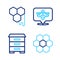 Set line Honeycomb, Hive for bees, Bee and icon. Vector