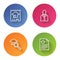 Set line House, Realtor, Search house and contract. Color circle button. Vector