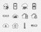 Set line Humidity, Smart glasses, Internet of things, House under protection, temperature, and home settings icon