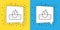 Set line Iceberg icon isolated on yellow and blue background. Vector