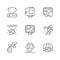 Set line icons of action camera