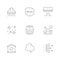 Set line icons of air purification