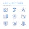 Set line icons of architectural
