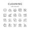 Set line icons of cleaning