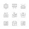 Set line icons of co-working