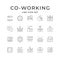 Set line icons of co-working