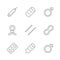 Set line icons of contraception
