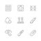 Set line icons of diabetes