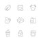 Set line icons of diary product