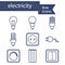 Set of line icons for DIY, electricity tools