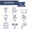 Set of line icons for DIY, sanitary engineering