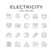 Set line icons of electricity