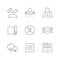 Set line icons of fabric