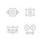 Set line icons of fabric stretching