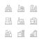 Set line icons of factory or plant