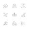 Set line icons of grain