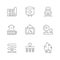 Set line icons of heating