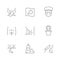 Set line icons of hemorrhoid