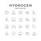 Set line icons of hydrogen