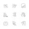 Set line icons of joint pain