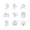 Set of Line Icons Medical Doctors Otolaryngology