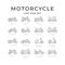 Set line icons of motorcycle