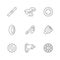 Set line icons of motorcycle parts