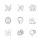 Set line icons of neurology