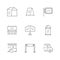 Set line icons of outdoor advertising