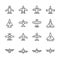 Set line icons of plane