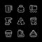 Set line icons of polyethylene or polythene