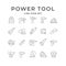 Set line icons of power tool