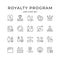 Set line icons of royalty program