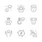 Set line icons of stress and depression