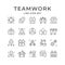 Set line icons of teamwork