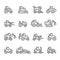 Set line icons of tractors