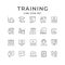 Set line icons of training