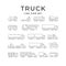 Set line icons of trucks