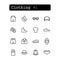 Set line icons. Vector. Shopping, clothing