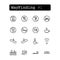 Set line icons. Vector. Wayfinding