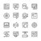 Set line icons of web development