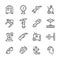 Set line icons of welding