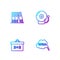 Set line Idea, speech bubble, Chalkboard, Office folders and Ringing alarm bell. Gradient color icons. Vector