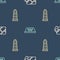 Set line Infographic of city map navigation, Lighthouse and Taxi car roof on seamless pattern. Vector