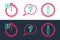 Set line Information, Stopwatch and Speech bubble Question icon. Vector