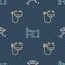 Set line Insomnia, Stethoscope and Hospital bed on seamless pattern. Vector