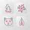 Set line Kidney beans, Pet, Medicine pill or tablet and Runny nose icon. Vector