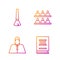 Set line Law book, Lawyer, attorney, jurist, Paint brush and Jurors. Gradient color icons. Vector.